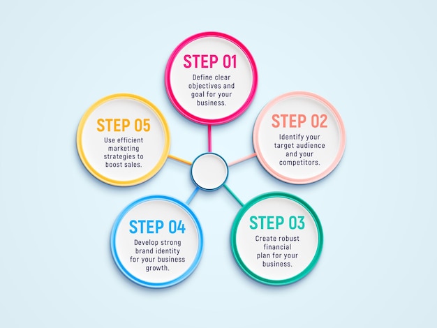 5 steps creative business infographics design template