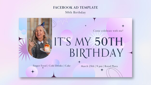 50th birthday celebration facebook template
