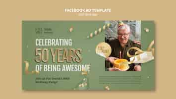 Free PSD 50th birthday celebration facebook template