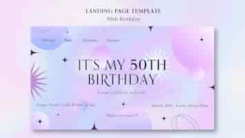 Free PSD 50th birthday celebration landing page