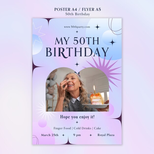 50th birthday celebration poster template