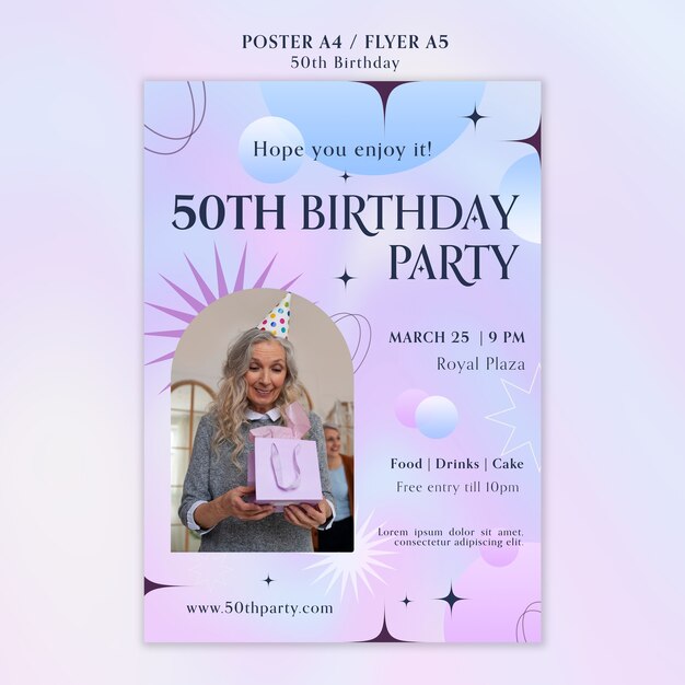 50th birthday celebration poster template