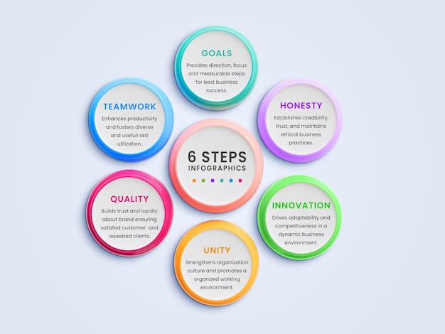 6 steps creative business infographics design template