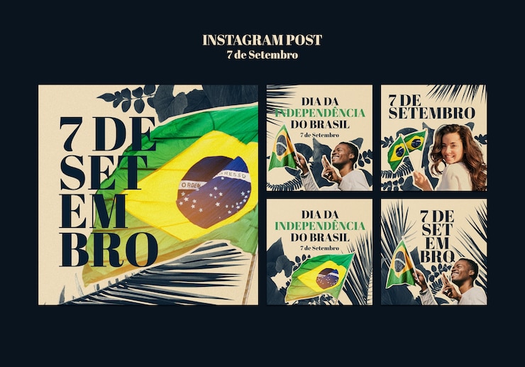Free PSD 7 de setembro celebration  instagram posts