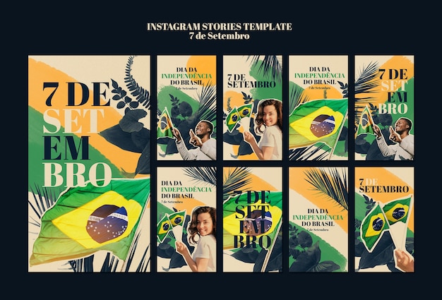 Free PSD 7 de setembro celebration instagram stories