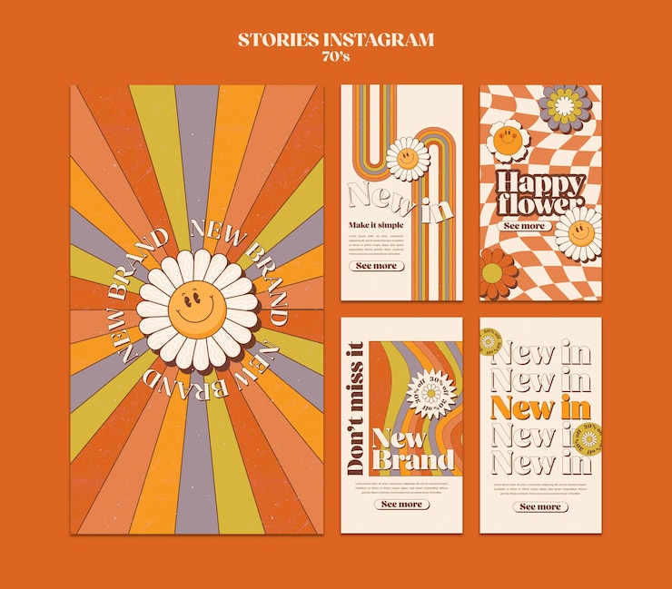 無料PSD 70 年代の美的インスタグラム ストーリー