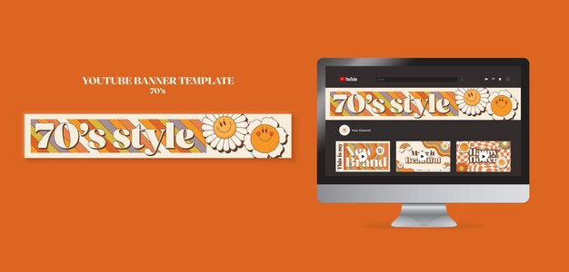 70年代の美的なYouTubeバナーテンプレート