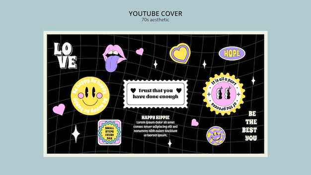 70's aesthetic youtube cover template