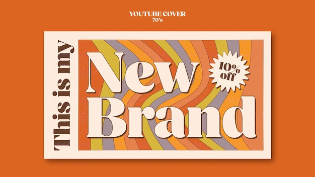 Free PSD 70's aesthetic youtube cover template