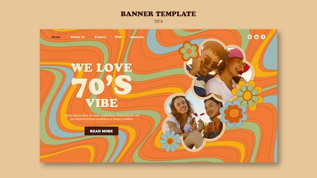 70's style party template design