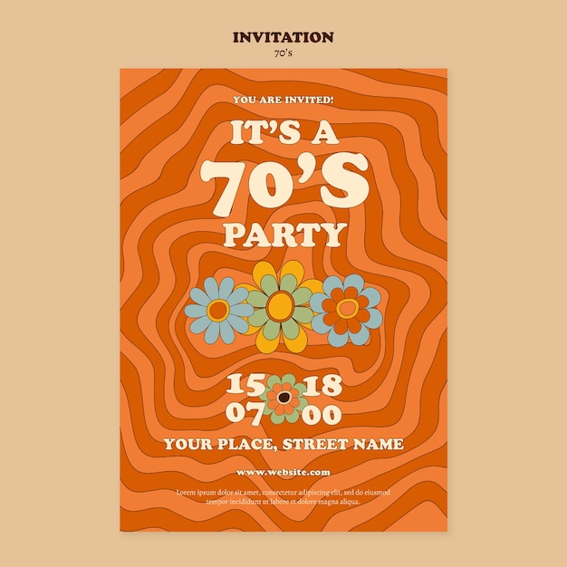 70's style party template design