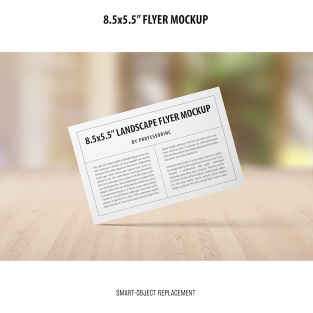 High-Quality 8.5×5.5 Flyer Mockup: Showcase Your Landscape Product with Flawless Realism