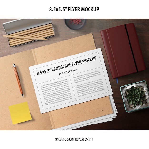 8.5×5.5 Flyer Mockup Free PSD, Download for PSD, Free to Download, Download Free PSD