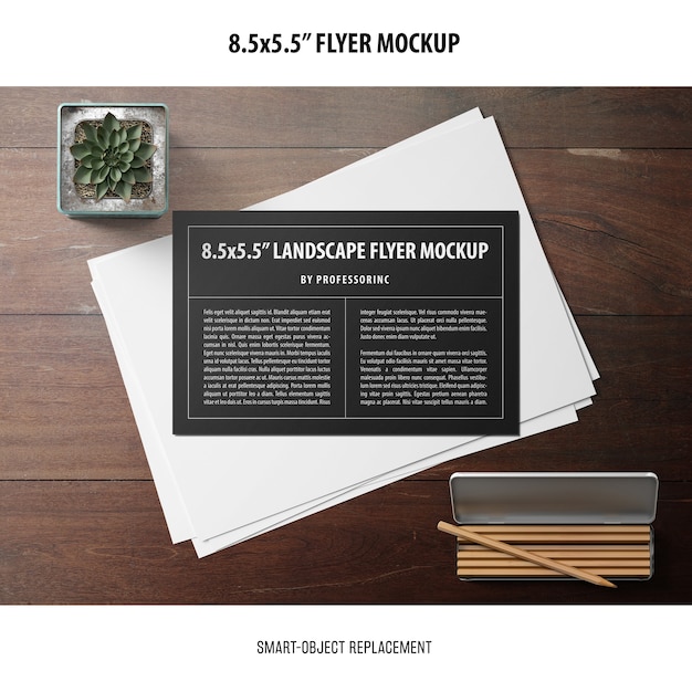 Free PSD 8.5x5.5 flyer mockup