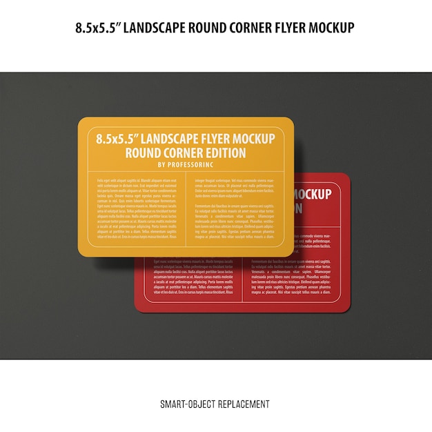 Free PSD 8.5x5.5 landscape flyer mockup