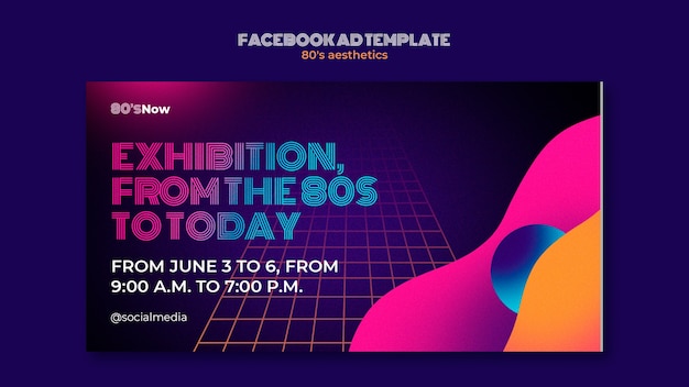 Free PSD 80's aesthetics facebook template