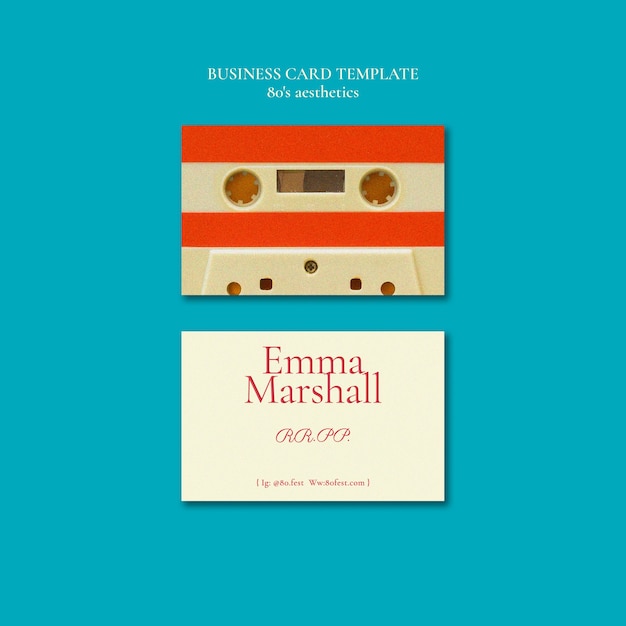 80s aesthetic business card template