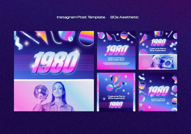 80s aesthetic party instagram posts