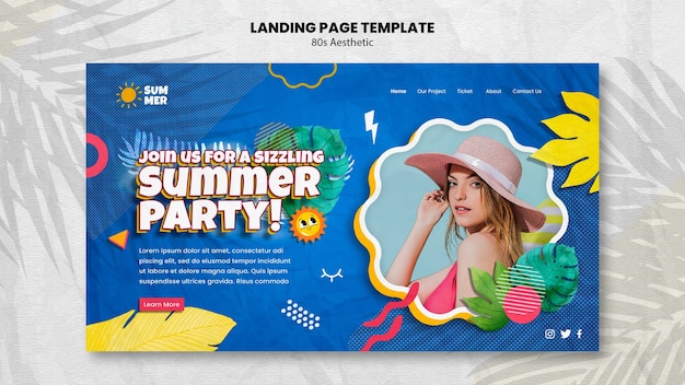 80s aesthetic template design