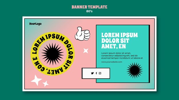 80s inspired banner template