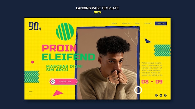 Free PSD 90s fashion web template