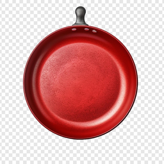 Бесплатный PSD Красная сковородка на бетоне, изолированная на прозрачном фоне