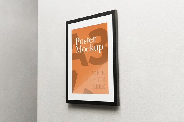 Premium Psd A3 Poster Mockup On Concrete Wall