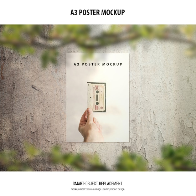 PSD gratuito a3 poster mockup