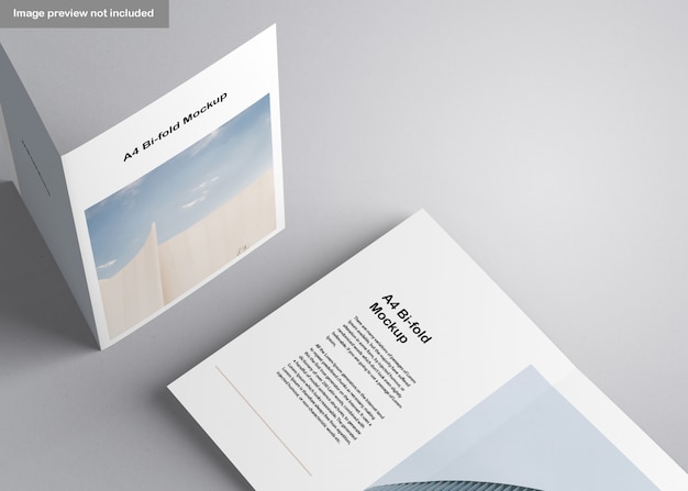 Free PSD a4 bifold brochure mockup