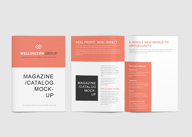 A4 brochure & magazine mock-ups