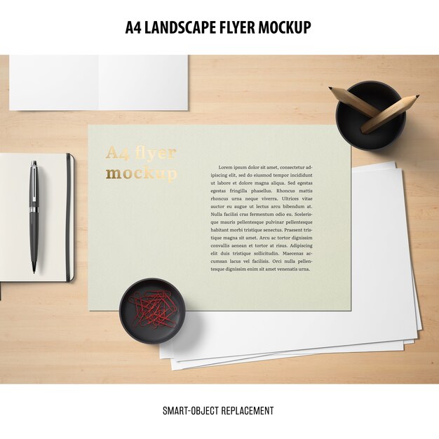 A4 Landscape Flyer Mockup