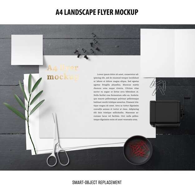 A4 Landscape Flyer Mockup