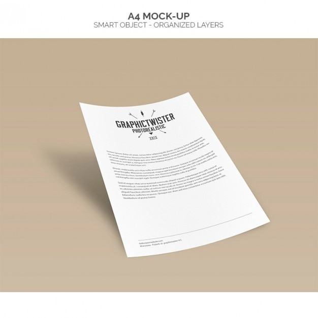 PSD gratuito a4 mock-up