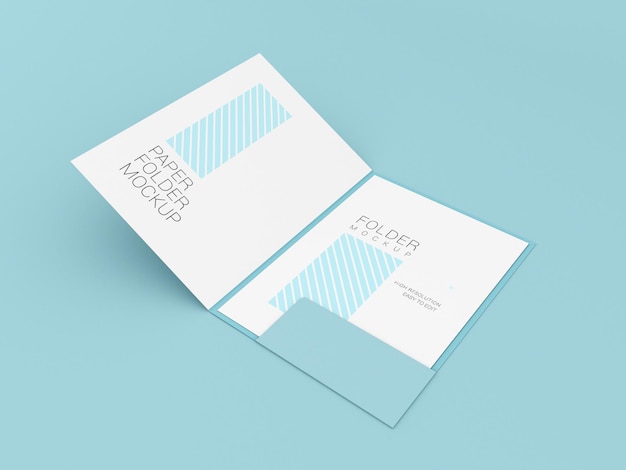 A4 paper with presentation folder mockup