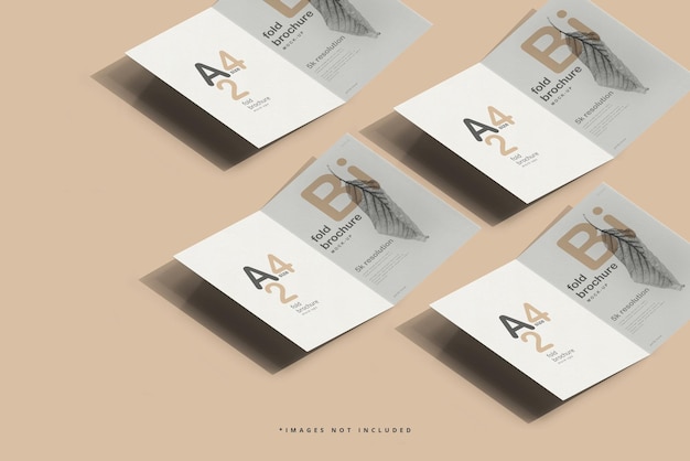 A4 size bi fold brochure mockup