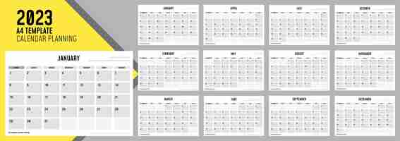 PSD gratuito modello a4 calendario pianificazione