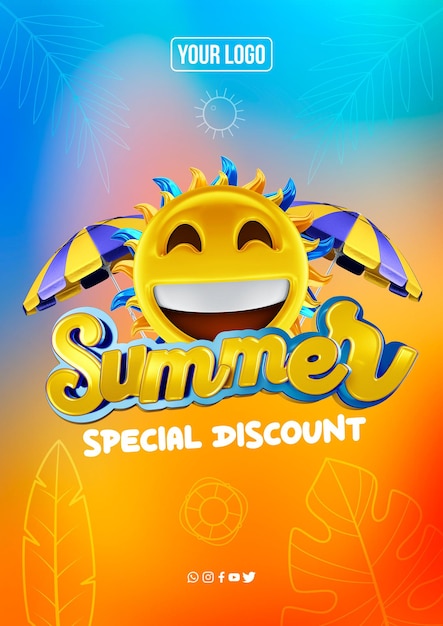 Free PSD a4 template summer special discount