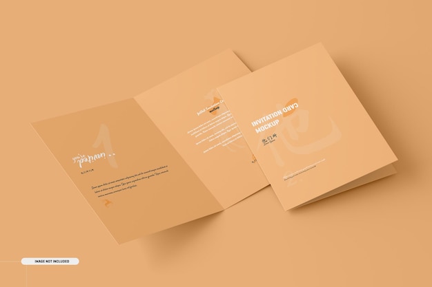 A5 a6 folded brochure card mockup