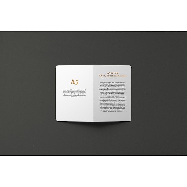 A5 bi-fold rounded corners brochure mockup