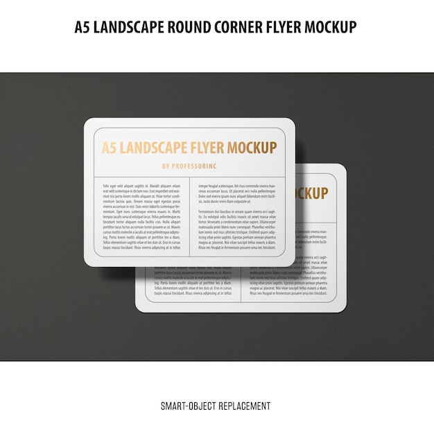 Free PSD a5 landscape flyer mockup