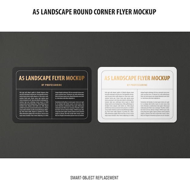 무료 PSD a5 landscape flyer mockup