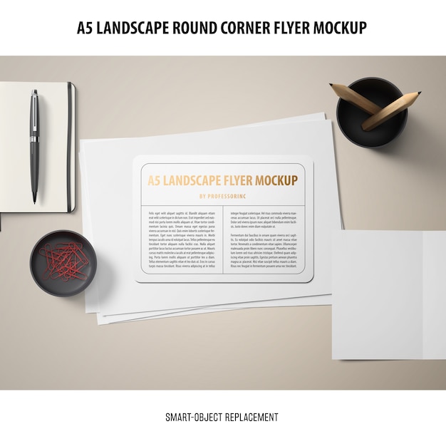 A5 Landscape Flyer Mockup