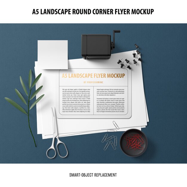 A5 Landscape Flyer Mockup