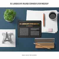 Free PSD a5 landscape flyer mockup