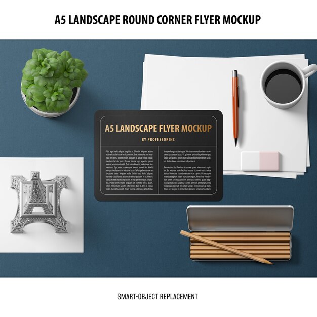 A5 Landscape Flyer Mockup