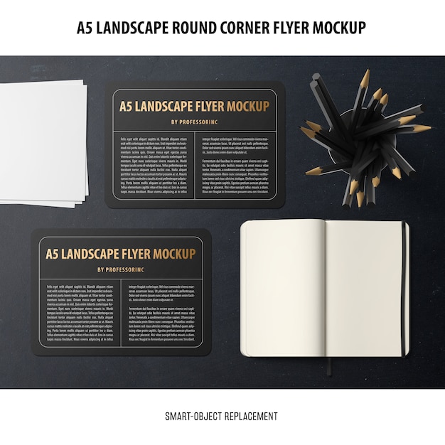 A5 Landscape Flyer Mockup – Free PSD Download