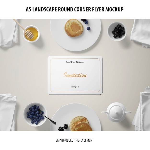 A5 Landscape Flyer Mockup – Free PSD Template