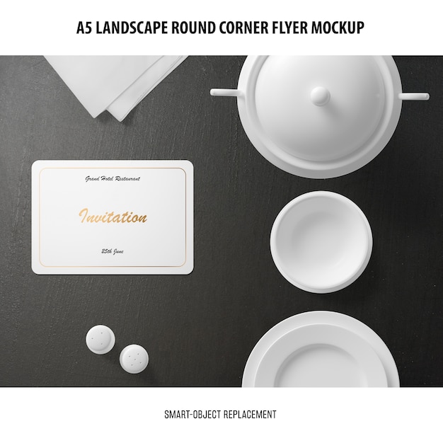 A5 landscape flyer mockup