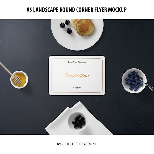 A5 Landscape Flyer Mockup – Free PSD Download