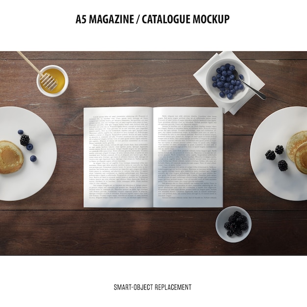 A5 magazine catalogue mockup